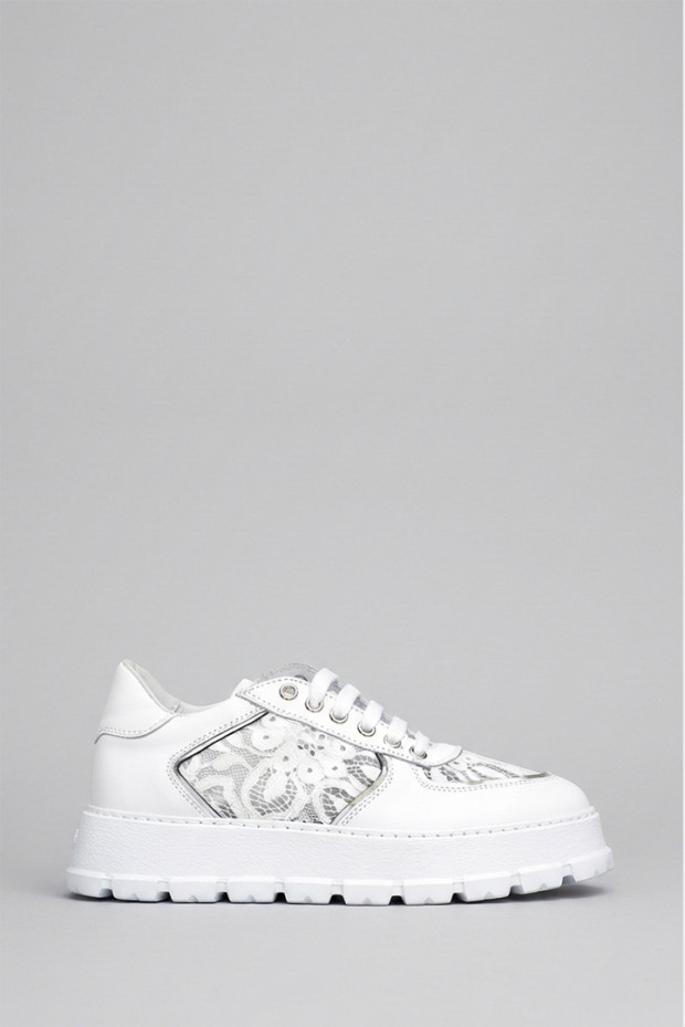 Женские сникерсы Alberto Ciccioli белые - AC74055w