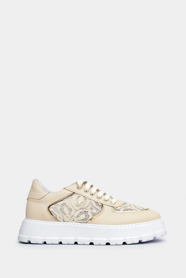 Женские сникерсы Alberto Ciccioli бежевые - AC74056b