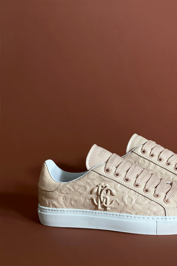 Женские кеды Roberto Cavalli пудровые - RC22403r