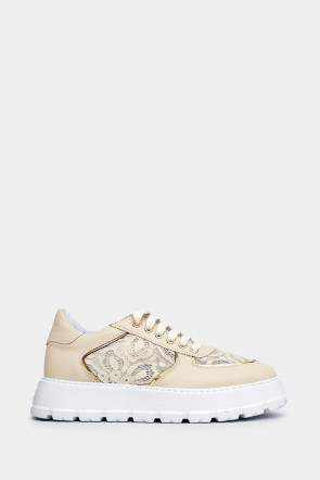 Женские сникерсы Alberto Ciccioli бежевые - AC74056b