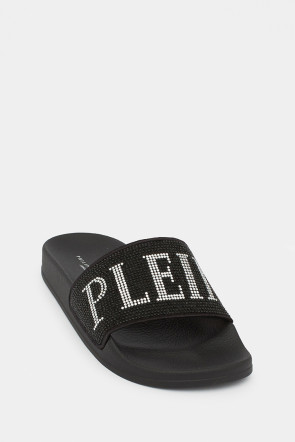 Женские шлепанцы Philipp Plein черные - PP74691n