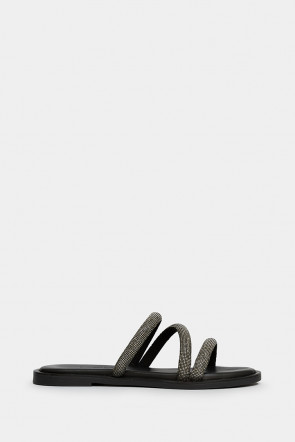 Женские шлепанцы Roberto Serpentini черные - RS6897n