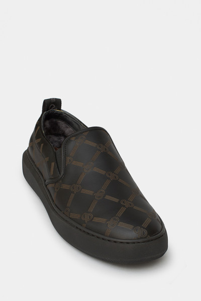 Мужские слипоны Aldo Brue черные - AB287m