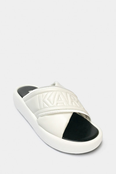 Женские шлепанцы Karl Lagerfeld молочные - KL81820w