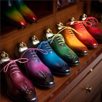 уход за итальянской обувью - мужская разноцветная обувь
